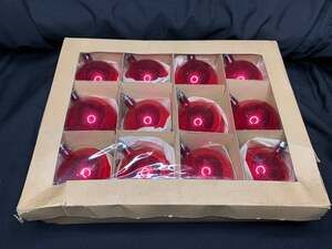 Vintage Fantasia Brand Red Glass Christmas Ornaments Poland Lot of 12